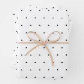 Zwart-wit driehoek Stippen Inpakpapier Vel (In situ)