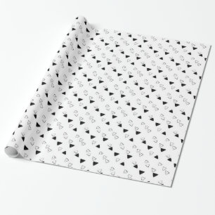 Zwart & Wit Driehoeken Design Wrapping Paper Cadeaupapier