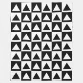 Zwart-wit driehoeken patroon ontwerp fleece deken (Voorkant)