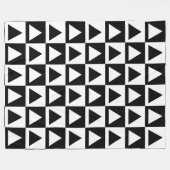 Zwart-wit driehoeken patroon ontwerp fleece deken (Voorkant (Horizontaal))