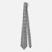 Zwart-wit driehoekig chevron strepenpatroon stropdas (Voorkant)