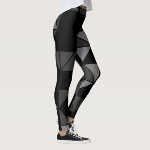 Zwart-wit driehoekige trendy kunst leggings