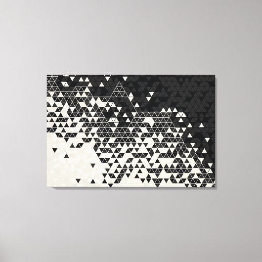 Zwart-wit driehoekspatroon Canvas afdrukken (Voorkant)