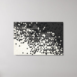 Zwart-wit driehoekspatroon Canvas afdrukken