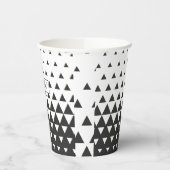 Zwart wit driehoekspatroon geometrische vormen papieren bekers (Links)