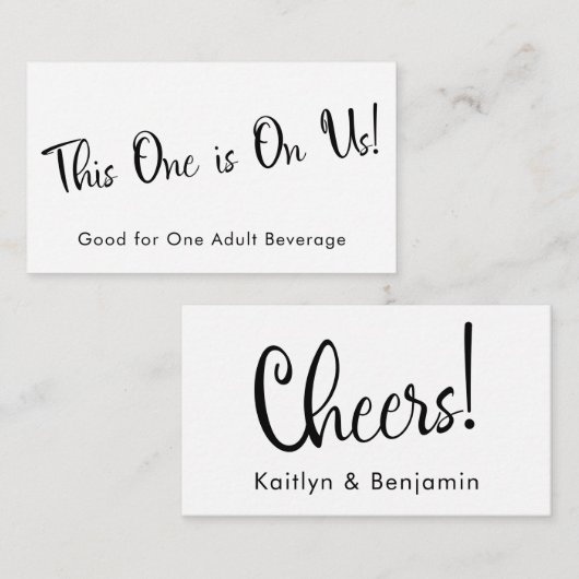 Zwart-wit Drink tickets Kaarten invoegen (Voorkant / Achterkant)