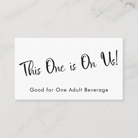 Zwart-wit Drink tickets Kaarten invoegen (Voorkant)