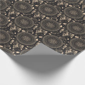 Zwart-wit droom Catcher Native Boho patroon Cadeaupapier (Hoek)