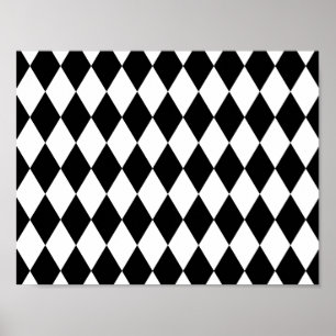 Zwart-Wit Drop Pattern Poster