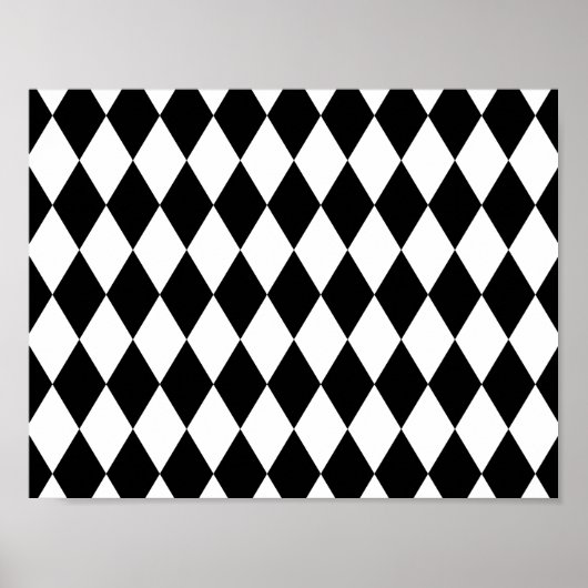 Zwart-Wit Drop Pattern Poster (Voorkant)