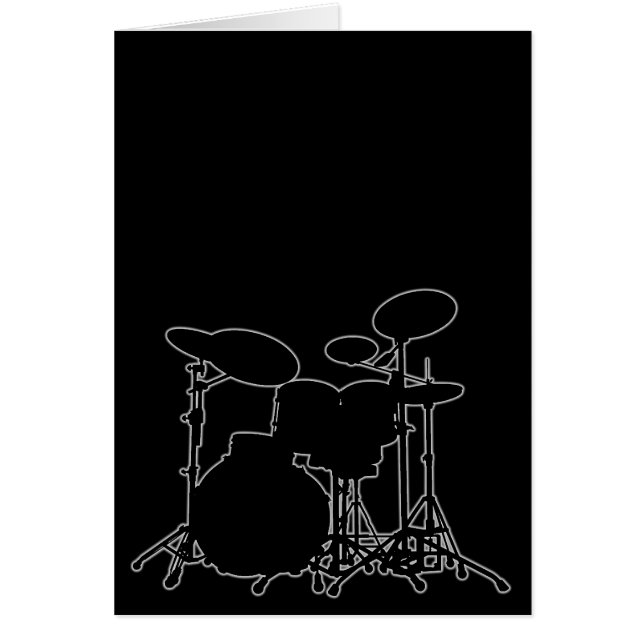 Zwart-wit drum kit Silhouette - voor drummers (Voorkant)