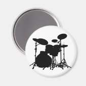 Zwart-wit drum Kit Silhouette - voor drummers Magneet (Voorkant / Achterkant)