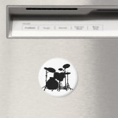 Zwart-wit drum Kit Silhouette - voor drummers Magneet (Insitu (Vaatwasser))