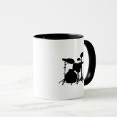 Zwart-wit drum kit Silhouette - voor drummers Mok (Voorkant rechts)
