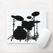 Zwart-wit drum kit Silhouette - voor drummers Muismat (Met muis)