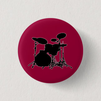 Zwart-wit drum kit Silhouette - voor drummers Ronde Button 3,2 Cm