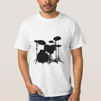 Zwart-wit drum kit Silhouette - voor drummers T-shirt