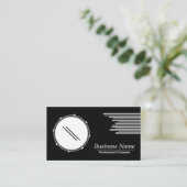 Zwart-wit Drummer Professioneel Visitekaartje (Staand voorkant)