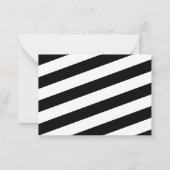 Zwart Wit Dubbele Grens Modern Monogram Gestreept Notitiekaartje (Achterkant)