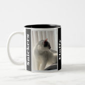 Zwart-wit Dubbele Pet Foto en Naam Mok (Links)