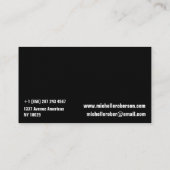 Zwart-wit dubbelzijdig visitekaartje (Achterkant)