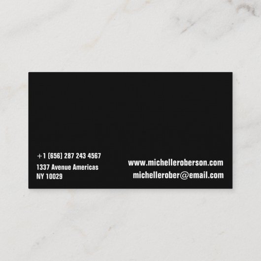 Zwart-wit dubbelzijdig visitekaartje (Achterkant)