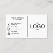 Zwart-wit dubbelzijdige Logo Visitekaartje (Achterkant)