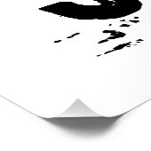 Zwart-wit Duits "Happy Birthday" Lino Cut Perfect Poster (Hoek)