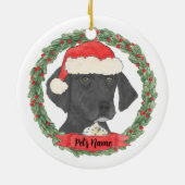 Zwart-wit Duits korthaired aanwijzer Keramisch Ornament (Achterkant)