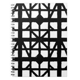 Zwart-wit Duits vakwerkhuispatroon Notitieboek
