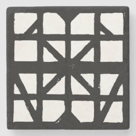 Zwart-wit Duits vakwerkhuispatroon Stenen Onderzetter