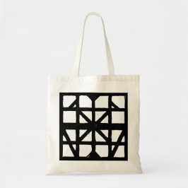 Zwart-wit Duits vakwerkhuispatroon Tote Bag