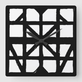 Zwart-wit Duits vakwerkhuispatroon Vierkante Klok