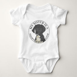 Zwart-wit Duitse Kortharige Pointer Big Sis Romper