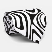 Zwart-wit Duizelig Abstract Stropdas (Opgerold)