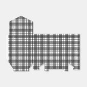 Zwart-wit dun glen spelpatroon bedankdoosjes (Uitgevouwen)