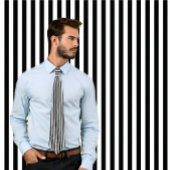 Zwart-wit Dun Vertical Stripes Stropdas