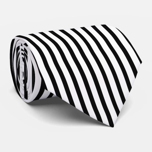 Zwart-wit-dun verticale streep-buisvormig stropdas (Opgerold)