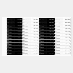 Zwart & Wit Dunne Candle Tamper-Proof Seal Labels