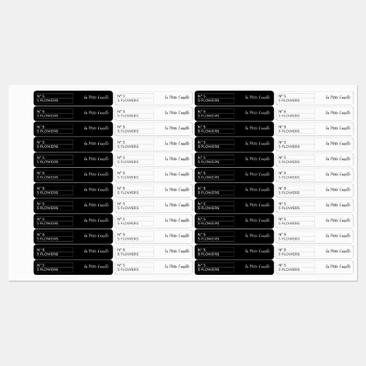 Zwart & Wit Dunne Candle Tamper-Proof Seal Labels (Vel)