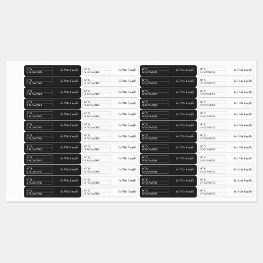 Zwart & Wit Dunne Candle Tamper-Proof Seal Labels (Vel)