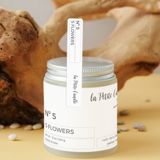 Zwart & Wit Dunne Candle Tamper-Proof Seal Labels