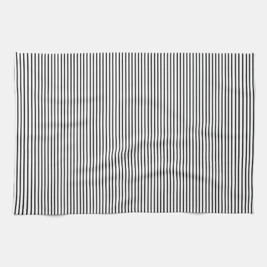 Zwart-wit dunne pinStripe handdoek (Horizontaal)