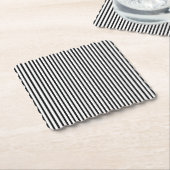 Zwart-wit dunne streep kartonnen onderzetters (Gebogen)