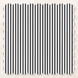 Zwart-wit dunne streep kartonnen onderzetters