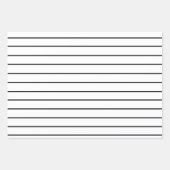 Zwart-wit dunne strepen inpakpapier vel (Voorkant)