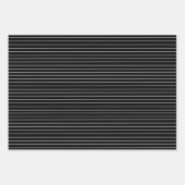 Zwart-wit dunne strepen inpakpapier vel (Voorkant 3)