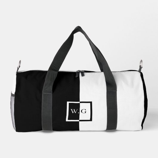 Zwart-wit duo dambord initialen asymmetrie plunjezak (Achterkant)