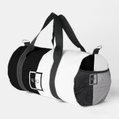 Zwart-wit duo dambord initialen asymmetrie plunjezak (Rechterhoek)