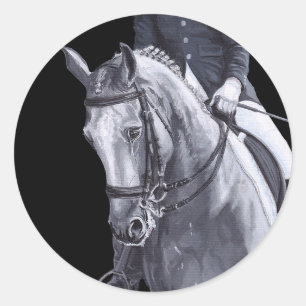 Zwart & Wit Duo Dressuur Paard sticker